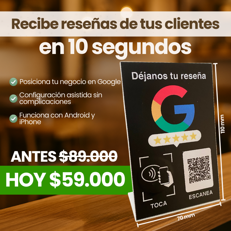 🎁 Stand para recolectar reseñas de Google con descuento