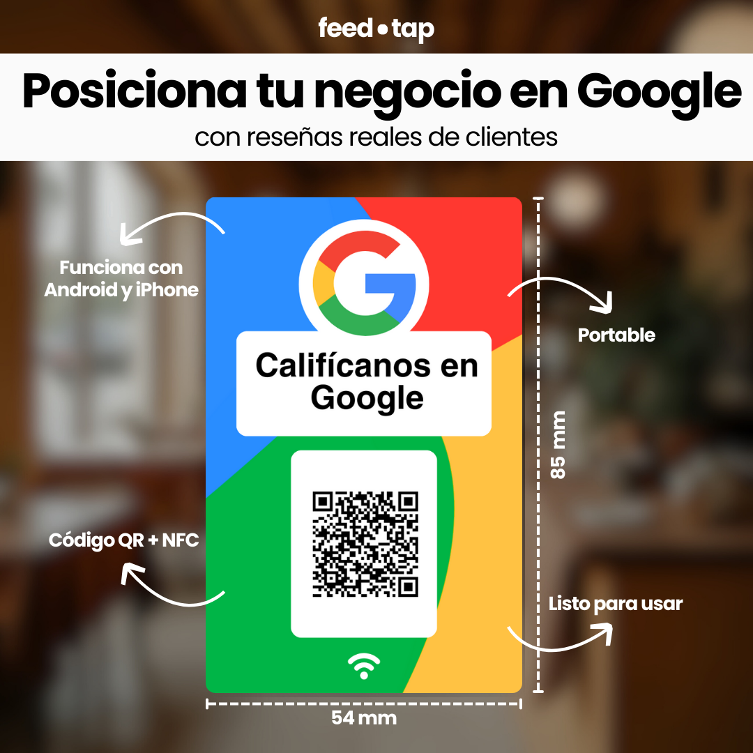 Tarjeta de Reseñas de Google - Código QR + NFC
